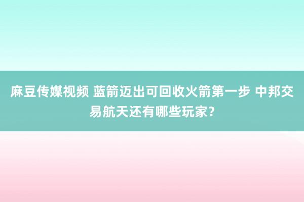 麻豆传媒视频 蓝箭迈出可回收火箭第一步 中邦交易航天还有哪些玩家？